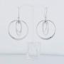Pepe Dominguez 925 Sterling Silver 3 Hoops in Satellite Orbit Dangle Earrings