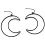 Bohemian Black Hollow Big Moon Pendant Earrings for Women Girls Jewelry Gifts Punk Metal Cute Moon Dangle Drop Earrings Jewelry