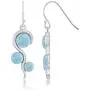 Sterling Silver Natural Larimar in Swirl Design Dangle Earrings Sterling Silver Natural Larimar in Swirl Design Dangle Earrings