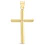 Ioka - 14K Yellow Gold Classic Tube Cross Religious Polished Charm Pendant For Chain