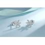 Silver Snowflake Jewelry Set for Women, 925 Sterling Silver Snowflake Stud Earrings & 45cm Necklace Pendant Set, with White AAA Cubic Zirconia, Perfect Christmas Gift for Ladies Girls
