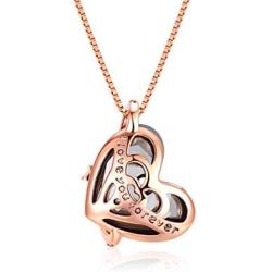 YAUNGEL “I love you Forever''with Heart Pendant Necklaces Jewelry.Gift for Wife,Girlfriend Daughter Mother Sister Grandma Fiancée Gifts, Made with Swarovski Crystal