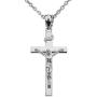 Religious Jewelry by FDJ 925 Sterling Silver Linear Cross INRI Crucifix Pendant Necklace