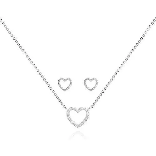Katie Loxton Womens Silver Plated Sentiment Set Necklace and Earring Boxed Set of 2 Live Open Heart Katie Loxton Womens Silver Plated Sentiment Set Necklace and Earring Boxed Set of 2 Live Open Heart