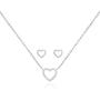 Katie Loxton Womens Silver Plated Sentiment Set Necklace and Earring Boxed Set of 2 Live Open Heart