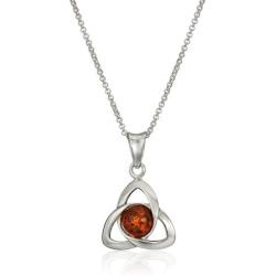 Amber Sterling Silver Celtic Jewelry Set
