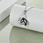 YFN Horse Pendant Necklace Jewelry 925 Sterling Silver Girls Embrace Horse Gift for Women Girls (A Horse with Girl Necklace)