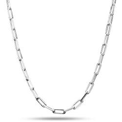 LeCalla Links Sterling Silver Italian Jewelry 3 MM PaperClip Link Chain Necklace for Teen Women and Men (16, 18, 20, 24 Inches)