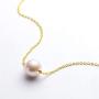 18K Gold White Pearl Pendant Necklace 9.5-10mm Freshwater Cultured Single Pearl Necklace Gifts for Women Wife Mom Girls Valentines Day - White Gold/Yellow Gold