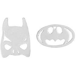 Eiffy Batman Themed Bat Mask and Logo Shaped Stud Earrings for Women Super Heroes Earrings Jewelry