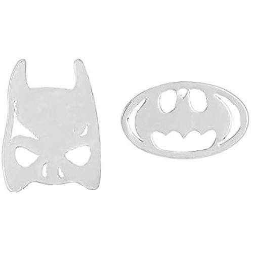 Eiffy Batman Themed Bat Mask and Logo Shaped Stud Earrings for Women Super Heroes Earrings Jewelry