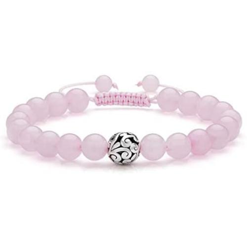 Top Plaza Healing Crystal Stone Bead Braided Bracelet Adjustable Gemstone Beaded Bracelets Yoga Meditation Reiki Balancing Quartz Jewelry for Womens Mens