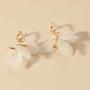 Sinkcangwu Unique Design White Folowers Dangle Earring for Women Charming Wedding Jewelry Party Acrylic Floral Drop Earring