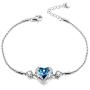 WINNICACA Angel Bracelets for Women Heart Crystal Bracelet Sterling Silver Heart of Ocean Bracelets for Women Gifts for Girls