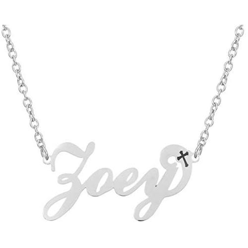 BeautyName Personalized Name Necklace Stainless Steel with Chain 17''+2'' Extension- New Mom Bridesmaid Gift Jewelry for Women