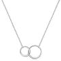 Lcherry Friendship Necklace S925 Sterling Silver Two Interlocking Infinity Double Circles Necklace for Women Friend Jewelry