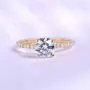 HAFEEZ CENTER 14K Gold 1ct Petite Shared Prong Comfort Fit D-E Color Moissanite Engagement Ring HAFEEZ CENTER 14K Gold 1ct Petite Shared Prong Comfort Fit D-E Color Moissanite Engagement Ring