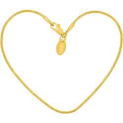 Lifetime Jewelry 1.5mm Snake Chain Anklet for Women & Girls 24k Real Gold Plated