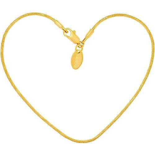 Lifetime Jewelry 1.5mm Snake Chain Anklet for Women & Girls 24k Real Gold Plated
