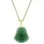 Happy Laughing Buddha Dark Green Jade Pendant Necklace Rope Chain Genuine Certified Grade A Jadeite Jade Hand Crafted, Religious Green Jade Necklace, 14k Gold Finish Laughing Buddha Jade Green Necklace, Green Jade Medallion, Mens Jewelry, Buddha Chain, Ja