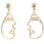 Mrotrida Abstract Human Face Earrings Fashion Alloy Eyes Lips Hand Dangle Earrings Unique Big Earrings for Womens Party