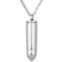 CoolJewelry Urn Necklace Rose Gold Bullet Pendant Necklaces Cylinder Memorial Jewelry Cremation Keepsake Stainless Steel for Men