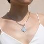 Necklace for Women 14K Gold Plated, Tiny 14K White Gold Cubic Zirconia Pendant Necklace Dainty Personalized Jewelry for Girls Gift