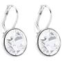 Swarovski Authentic Bella Rhodium Plated Charming White Pierced Mini Earrings