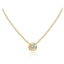 S.Leaf Cubic Zirconia Necklace Solitaire Pendant Sterling Silver Necklace for Women