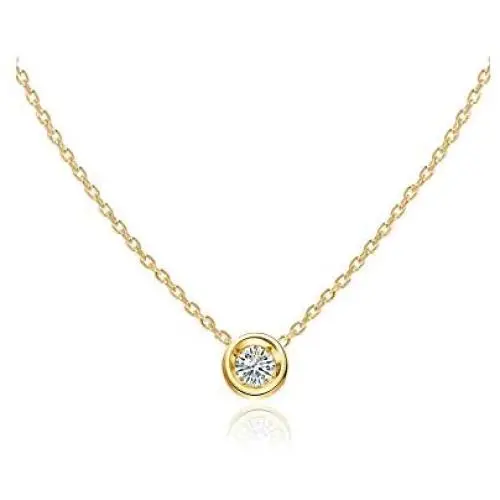 S.Leaf Cubic Zirconia Necklace Solitaire Pendant Sterling Silver Necklace for Women S.Leaf Cubic Zirconia Necklace Solitaire Pendant Sterling Silver Necklace for Women