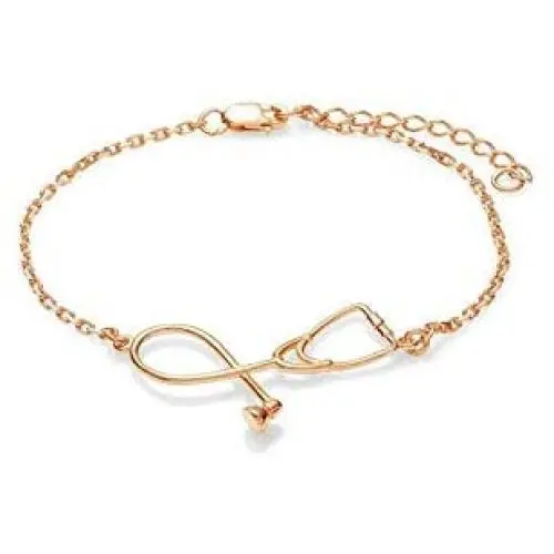 Dainty Doctor Nurse Stethoscope Bracelet for Women Heartbeat Medical Jewelry Student Graduation Gift (Gold) Dainty Doctor Nurse Stethoscope Bracelet for Women Heartbeat Medical Jewelry Student Graduation Gift (Gold)