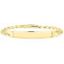 Bling Jewelry Cuban Curb Link Personalized Name Engravable ID Identification Bracelet for Men 180 Gauge 18K Gold Plated Brass 8.5 Inch