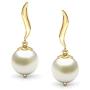 CaratLane Snow Drop Pearl Earrings for Women in 18 K Yellow Gold with Jewelry Gift Box