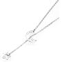 UALGL Y-Shaped Long Vertical Pendant Necklace Stainless Steel 18K Rose Gold Plated Choker Necklace Adjustable Clavicle Chain for Women or Girls
