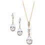 UDORA Zirconia Teardrop Long Earrings Necklace Bridal Bridesmaid Jewelry Sets Wedding Prom Women Gifts