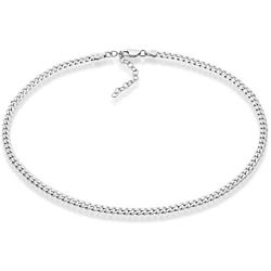 Miabella 925 Sterling Silver Figaro, Beaded Singapore, Sparkle, Cuban Link Chain, Adjustable Sterling Silver Necklace for Women 13 + 2, 15 + 2 Inch Made in Italy