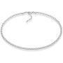 Miabella 925 Sterling Silver Figaro, Beaded Singapore, Sparkle, Cuban Link Chain, Adjustable Sterling Silver Necklace for Women 13 + 2, 15 + 2 Inch Made in Italy