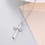 Cross Necklace Sterling Silver Religious Engraved''Faith Hope Love''Pendant Necklace Jewelry for Women Girls Unisex