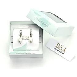 SEA-Smadar Eliasaf Pearl Drops Earrings With 925 Silver Plating and Genuine Majorica Pearl
