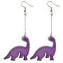 2 pairs Cute Dinosaur Drop Earrings Resin Funny Purple Dinosaur Acrylic Harajuku Earringsfor Women Girls