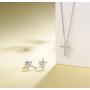 FANCIME Sterling Silver Small Cross Crucifix Stud Earrings/Pendant Necklace Dainty Cute Charm Fine Jewelry Set Gifts for Mom Women Teen Girls