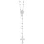 Ritastephens Italian Sterling Silver or Gold-tone 3mm Rosary Bead Virgin Mary Cross Necklace