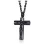 XUANPAI Stainless Steel Mens Jesus Crucifix Cross Urn Pendant Ashes Keepsake Necklace Cremation Religious Jewelry