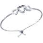 Triple Heart Natural Diamond Bolo Bracelet in 925 Sterling Silver