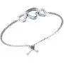 Triple Heart Natural Diamond Bolo Bracelet in 925 Sterling Silver