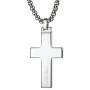 GESTALT COUTURE Unique Tungsten Cross Pendant .4mm Wide Surgical Stainless Steel Box Chain. Goldstone Inlay.
