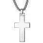 Unique GESTALT Onyx Inlay Tungsten Cross Pendant. 4mm Wide Surgical Stainless Steel Box Chain. Unique GESTALT Onyx Inlay Tungsten Cross Pendant. 4mm Wide Surgical Stainless Steel Box Chain.