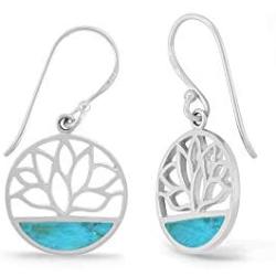 Boma Jewelry Sterling Silver Lotus Flower Dangle Earrings