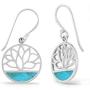 Boma Jewelry Sterling Silver Lotus Flower Dangle Earrings