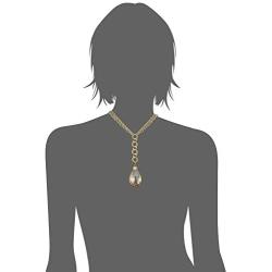 1928 Jewelry Pearshape Briolette Y-Shaped Necklace, 16'' + 2'' Extender